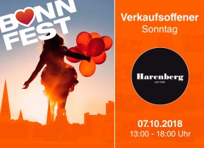 Harenberg Bonn verkaufsoffener Sonntag 2018