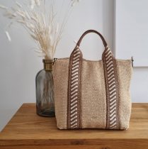 Abro Handtasche Kaia Raffia beige braun