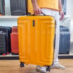 samsonite Koffer hartschale polycarbonat gelb lin air Harenberg bonn