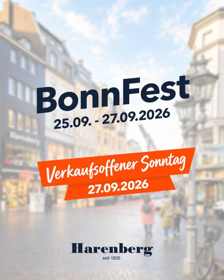 Bonnfest 2026 - 25.09.2026 Harenberg Bonn verkaufsoffener Sonntag 27.09.2026